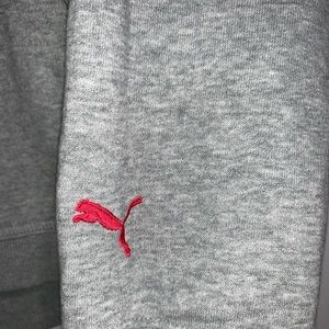 Gently used Puma Hoodie gray with orange hoodie